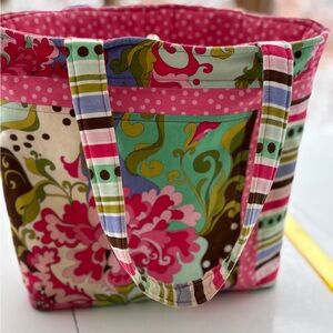 Homemade button Floral Patchwork Tote Bag - Multicolor